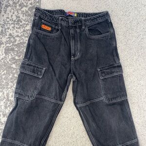 EMPYRE Cargo Pants Gray/Grey With Pockets Baggy size White Stitching Size 34 New